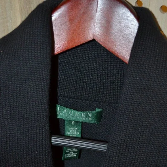 LAUREN RALPH LAUREN BLACK SWEATER DRESS SIZE S - Picture 2 of 6
